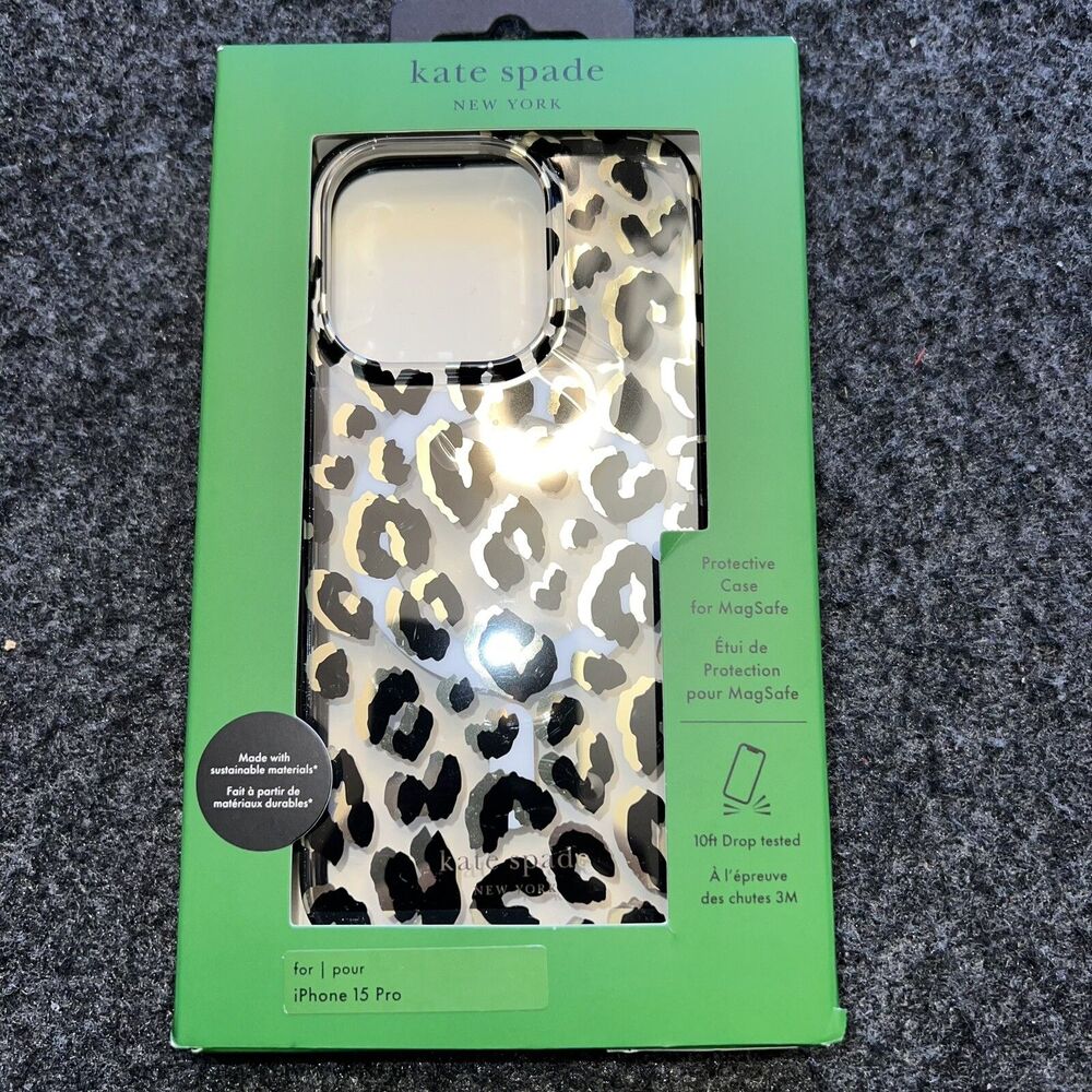 Kate Spade New York iPhone 15 Max Protective Case w/MagSafe-City Leopard